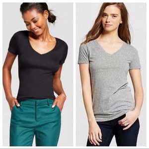 PAIR Tees Gray Marl & Solid White V-Neck T-Shirt